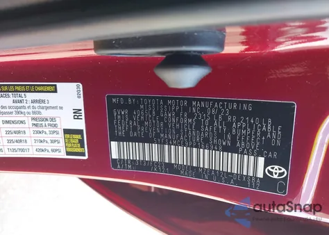 2023 Toyota Corolla Se z USA, uszkodzony, nr VIN 5YFS4MCE9PP166948